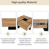 Modern Round Coffee Table with 360° Rotating Top & 4 Hidden Storage Compartments