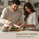 7-Piece Kitchen Knife Set with Blade Guards – Chef, Santoku, Bread & Utility Knives