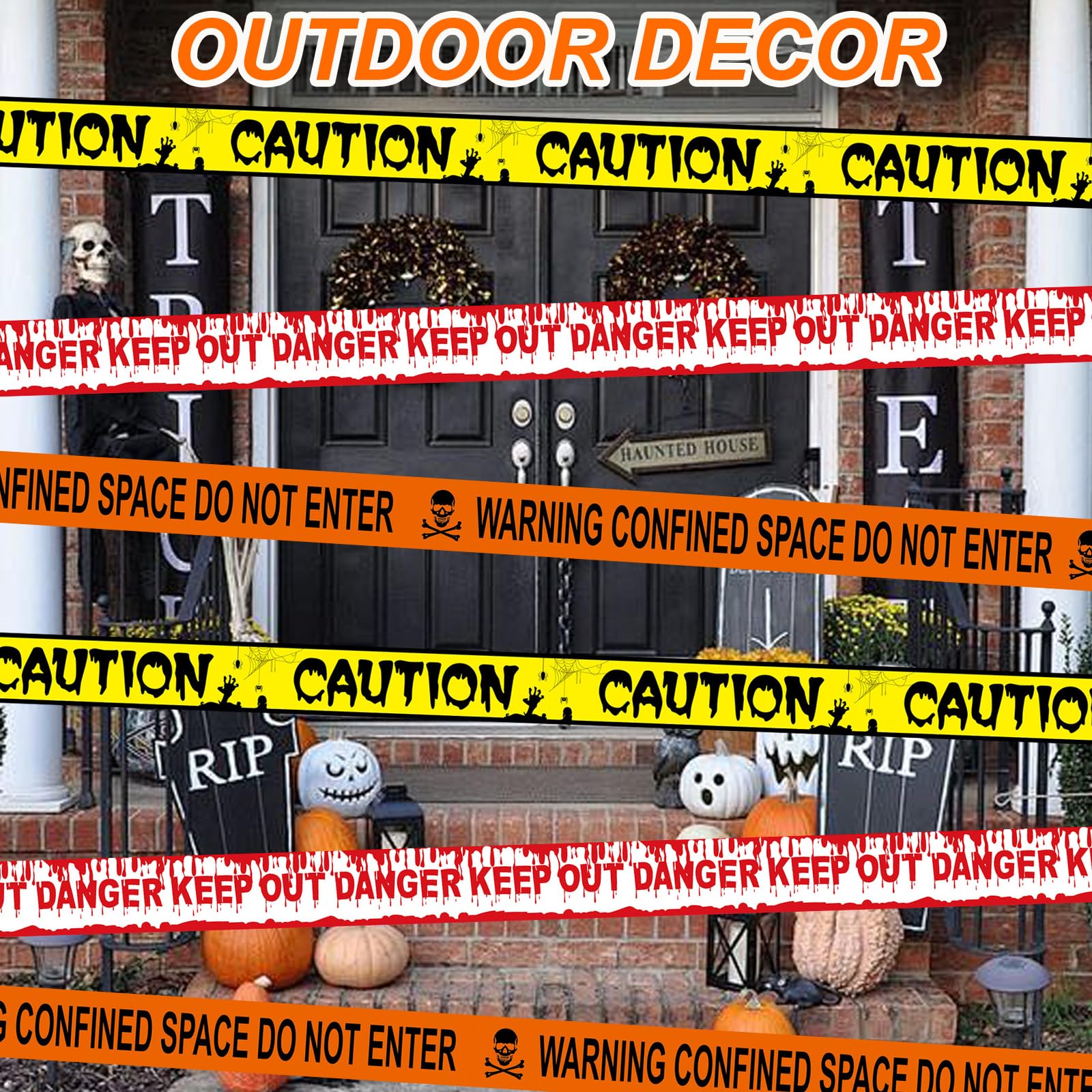 Halloween Fright Tape Bundle – 3 Rolls “Keep Out”, “Caution”, “Warning” Scary Party Decoration Set