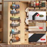 Hongtamoya Over-the-Door Metal Storage Organizer – 6 Adjustable Mesh Baskets & Hooks for Closet, Pantry & Bathroom (Black)