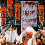 Halloween Pumpkin Paper Lantern Set – 5 Pack Orange & Black Hanging Party Decorations with Tassel Ribbons (Jellyfish Design)