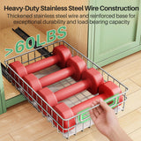 Stainless Steel Pull-Out Cabinet Organizer – Silent Full-Extension Slide-Out Drawers (2-Pack)