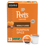 Peet’s Coffee Pumpkin Spice Flavored K-Cup Pods – Light Roast Seasonal Coffee (22 Count)