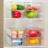 Clear Storage Organizer Bins with Lids & Handles – Stackable Refrigerator and Pantry Containers (12” Size)