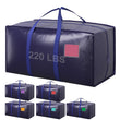 Extra Large Heavy Duty Moving Bags – Reinforced Zipper Storage & Packing Bags (Dark Blue, 6-Pack)