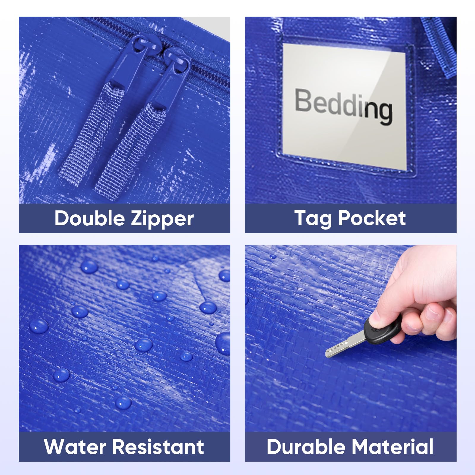 Extra Large Heavy-Duty Storage Moving Bag (24 Gallon) – Waterproof Foldable Organizer with Reinforced Handles