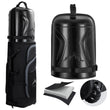 Unihimal Semi-Hard Golf Travel Bag with Wheels, PC Hard Case Top & 1680D Oxford Fabric for Airline Club Transport (Classic Black)