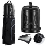 Unihimal Semi-Hard Golf Travel Bag with Wheels, PC Hard Case Top & 1680D Oxford Fabric for Airline Club Transport (Classic Black)