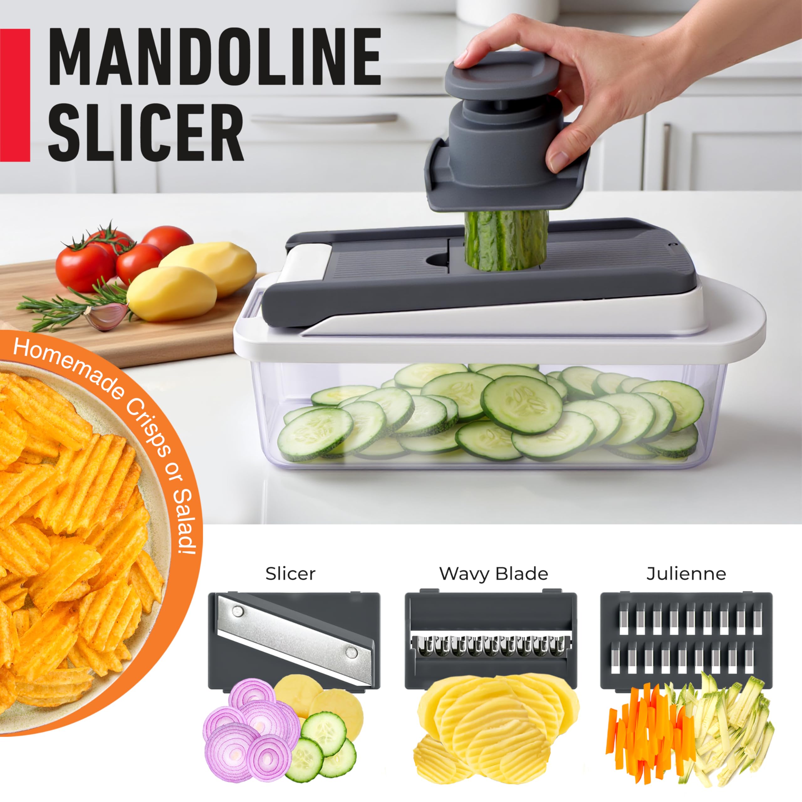Professional Multi-Function Vegetable Chopper Set with 8 Interchangeable Blades