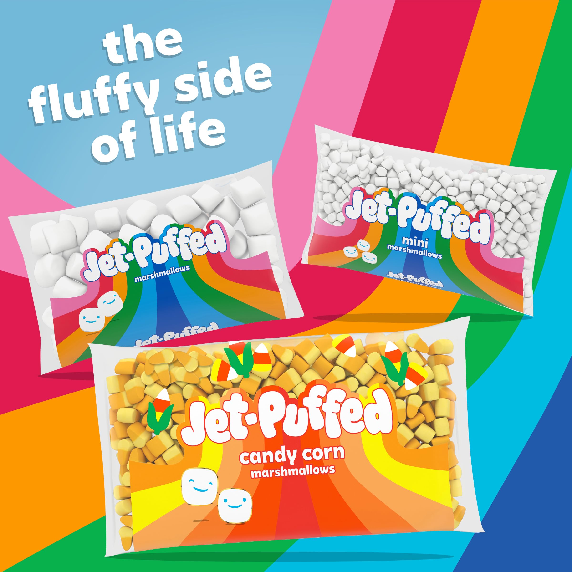 Jet-Puffed Candy Corn Marshmallows – Fluffy Halloween Marshmallow Treats (8 oz Bag)