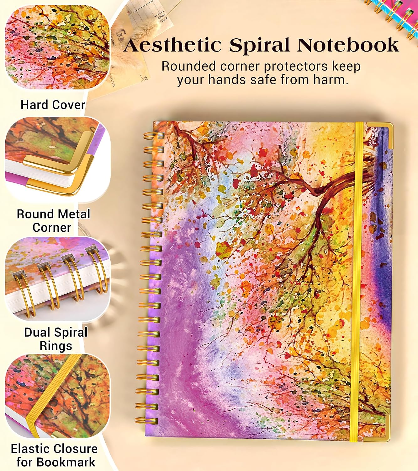 Autumn Tree A5 Hardcover Spiral Journal with Thick Lined Paper