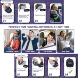 Memory Foam Travel Neck Pillow with Chin Support – Adjustable Airplane Neck Pillow for Comfortable Flights