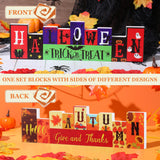 Reversible Wooden Table Sign – “Trick or Treat” & “Give and Thanks” Double-Sided Halloween & Thanksgiving Décor