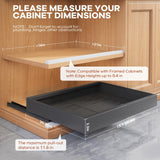 Extra-Wide Expandable Pull-Out Cabinet Organizer – 21” Deep 3-Rail Slide-Out Drawer (Black, 2-Pack)