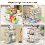 WAKISA Clear 3-Tier Pull-Out Organizer Set – Modular Acrylic Storage Drawers with Adjustable Dividers (Transparent)