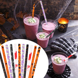30PCS Assorted Halloween Reusable Straws – 6 Designs with Cleaning Brushes, Food-Grade Plastic for Party & Daily Drinks