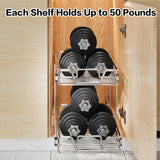2-Tier Pull-Out Cabinet Organizer – Independently Sliding Chrome Storage Shelves