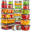 Airtight Food Storage Containers Set – 26 Pack Stackable Meal Prep Containers with Lids & Sauce Cups