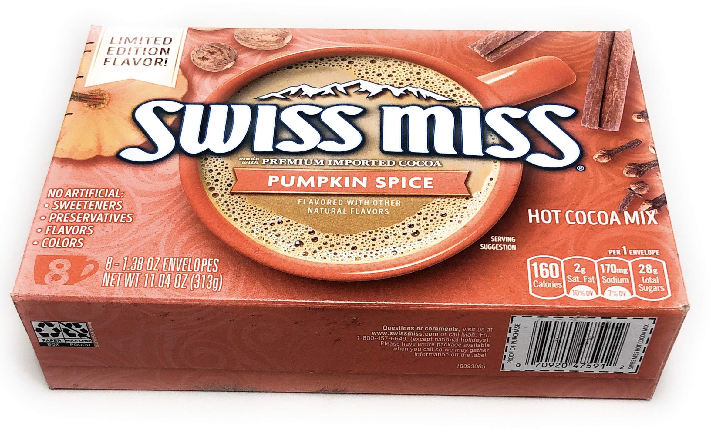 Pumpkin Spice Hot Cocoa Mix – Low Caffeine Creamy Fall Drink (1.58 lb Bag + 2 Single-Serve Packs)