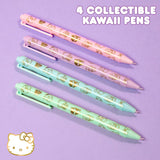4-Piece Kawaii Character Retractable Ballpoint Pen Set