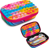 Blue Pop-It Sensory Pencil Case with Large Storage