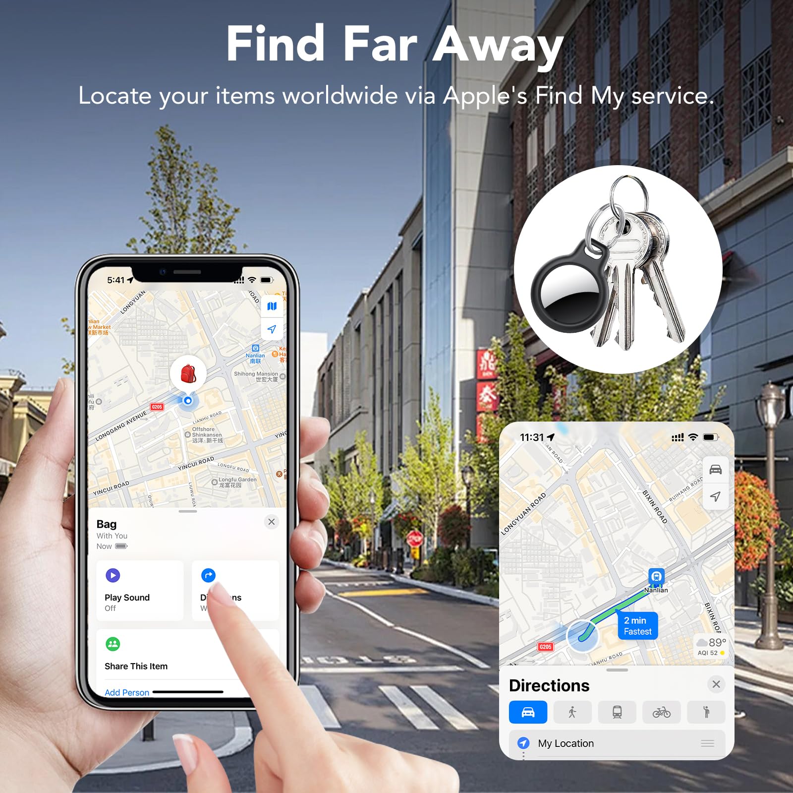 Air Tracker Tag 4 Pack, Apple Find My Compatible Bluetooth Tracker with IP68 Waterproof Design and Magnetic Mount
