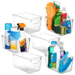 Clear Stackable Storage Bins with Handles – Pantry & Refrigerator Organizer (Transparent)