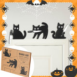 Black Cat Wooden Halloween Decorations – 3-Piece Set of Spooky-Cute Cat Figures for Indoor Home Décor (DRZS0090)