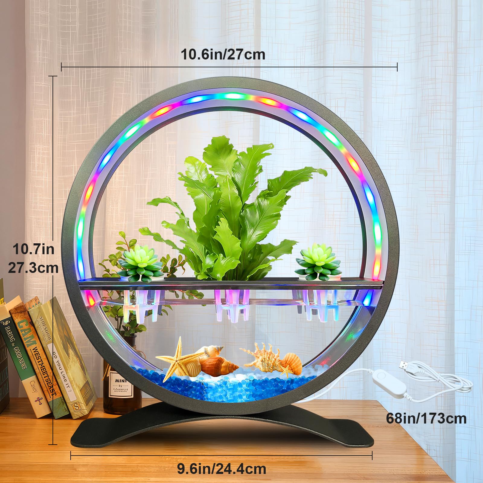 Smart RGB Plant Grow Light with Music Sync – Hydroponic Desk Garden Lamp with 60,000 Colors