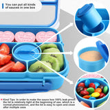 Blue 5-Compartment Bento Box with Sauce Container