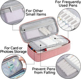 Large 80-Pencil Canvas Organizer Case with 5 Compartments