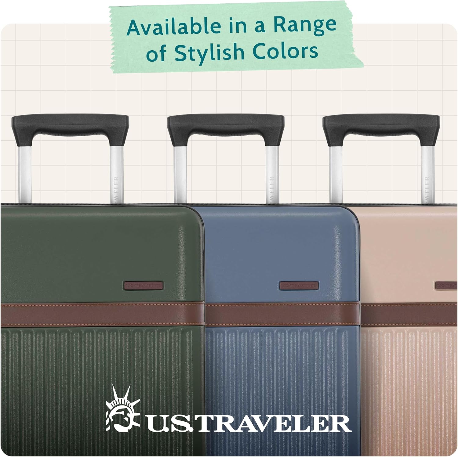 Green 3-Piece Carry-On Luggage Set with Backpack & Toiletry Bag