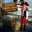 Kids All-in-One Pirate Costume Adventure Set – Red Outfit with Sword, Hat, Treasure Map, Spyglass & Gold Coins (Gift Box Ready)