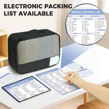 Travel Packing Cubes Organizer Set for Suitcase – Lightweight Luggage Storage Bags with Mesh Panel for Organized Travel (Black)