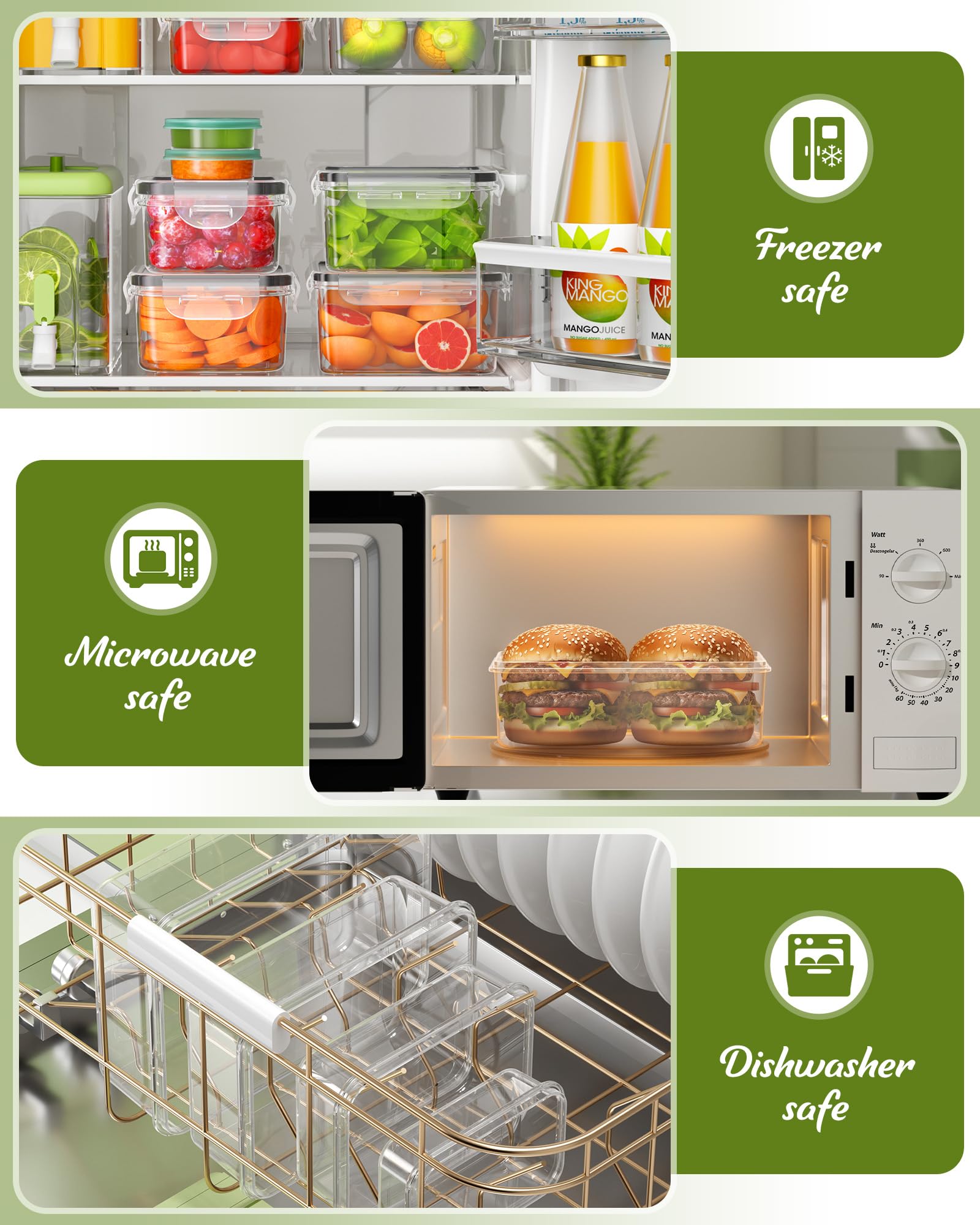 Airtight Food Storage Containers Set – 40 Piece Stackable Meal Prep Containers with Lids, Labels & Marker