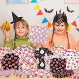 Pink & Black Halloween Party Plates Set – 60 Pcs Disposable Plates & Napkins with Pumpkin & Ghost Designs for Birthday & Baby Shower
