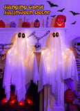 Brightown Halloween Hanging Ghost Lights with Voice Activated for Spooky Scream & Bobbing Motion, Halloween Decoration with Posable Arms for Indoor/Outdoor Party, Festival, Porch, Patio (Warm White)