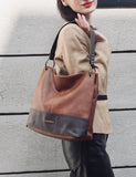 Montana West Hobo Bag for Women – Large Vegan Leather Shoulder Satchel with Contrast Design (Brown)