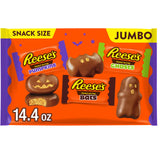 REESE’S Assorted Milk Chocolate Peanut Butter Shapes – Snack Size Halloween Candy, 14.4 oz Bag