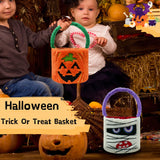 2-Pack Halloween Trick or Treat Bags – Pumpkin & Mummy Design (Reusable Fabric Candy Totes)