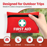 Mini First Aid Kit (110 Pieces) – Compact Emergency Medical Kit for Travel, Home & Outdoor Use (Red)