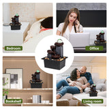 Rainbow LED Tabletop Waterfall Fountain with Crystal Ball – Indoor Zen Decor (Brown/Black)