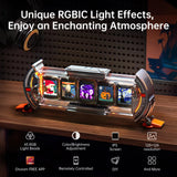 Divoom Times Gate Cyberpunk RGB Pixel Display Desk Clock – WiFi Smart Data Dashboard Gaming Decor Silver