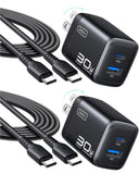 INIU 30W GaN Fast Charger – Dual Port USB-C Wall Charger with Fast Charging Cable