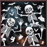 108-Piece Halloween Window Decals – Ghosts, Bats & Skeletons Static Clings for Home, Party & Car Decorations 👻🕸️