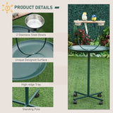 Rolling T-Bracket Bird Training Playground – Portable Activity Stand with Perch, Bird Play Gym & Exercise Stand