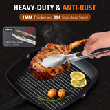 Stainless Steel Kitchen Tongs Set – 9” & 12” Heat Resistant Locking Cooking Tongs (2 Pack)