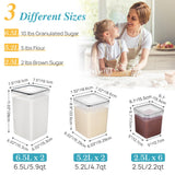 10-Piece Airtight Flour & Sugar Storage Containers Set – BPA-Free Stackable Pantry Canisters with Measuring Cups (Black)