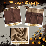 Women’s Medieval Renaissance Corset Dress Set – Khaki & Dark Khaki Elven Archer Costume with Long Ears 🏹✨