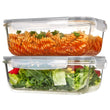 63oz Large Glass Food Storage Containers with Airtight Flip Lids – BPA-Free Borosilicate Meal Prep Set (Grey)